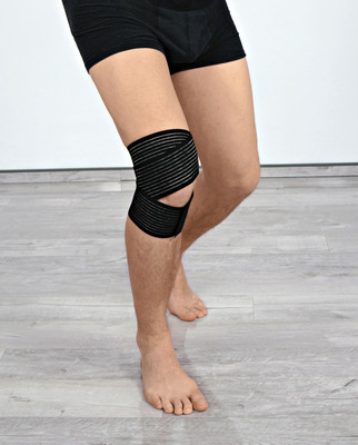 HYDAS Kniebandage mit Anti-Rutsch-Beschichtung, schwarz